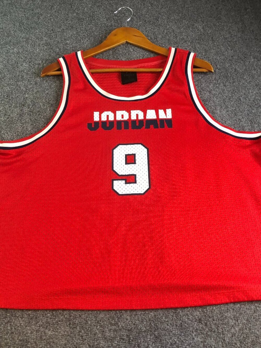Nike Jordan Jersey #9 Womens 2X Red USA Dream Team 2XL Loose Fit Tank Top